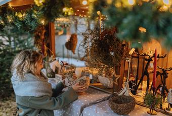 Stalls at the christmas market Lana