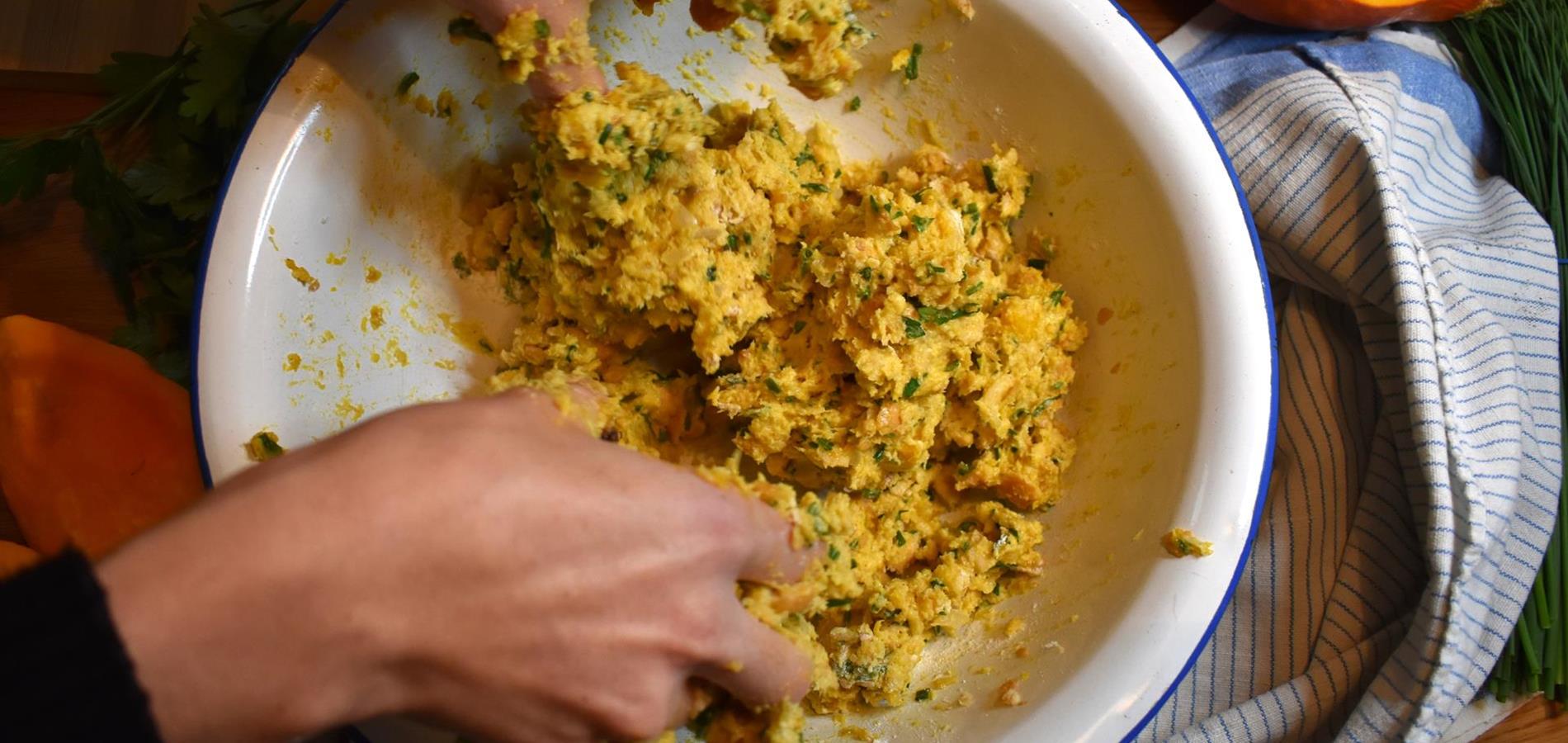 Pumpkin Dumplings with Sage Butter and Parmesan