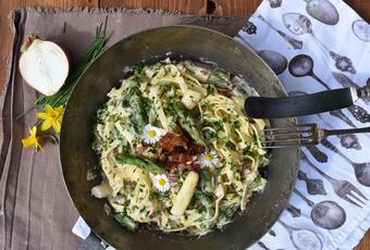 Tagliatelle mit Spargel & Speck