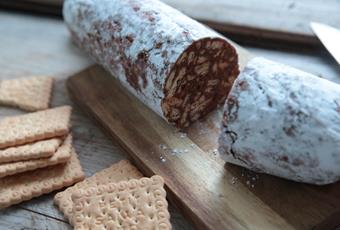 Fake chocolate salami roll