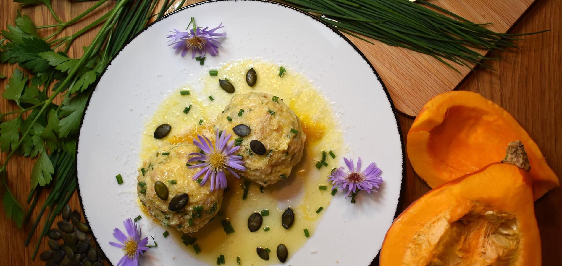 Pumpkin Dumplings with Sage Butter and Parmesan