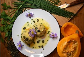 Pumpkin Dumplings with Sage Butter and Parmesan