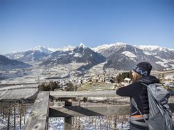 Winter hike along the Schenner Waalweg Trail